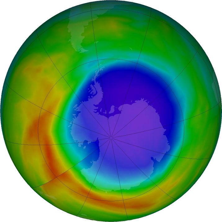 Antarctic ozone map for 17 October 2023